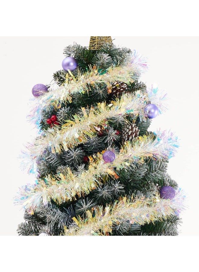 موردلي إكليل زينة أبيض لامع بطول ٢٦.٢ قدم، مناسب لأعياد الميلاد وحفلات الزفاف وديكورات الحفلات، إكليل زينة من رقائق القصدير لعيد الميلاد، مناسب لجميع فصول السنة، مناسب للحفلات الداخلية والخارجية (أبيض لامع). - Image 4